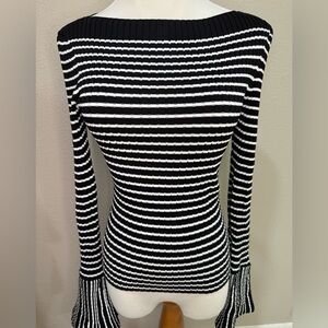 White House Black Market Striped Ribbed Sweater Top